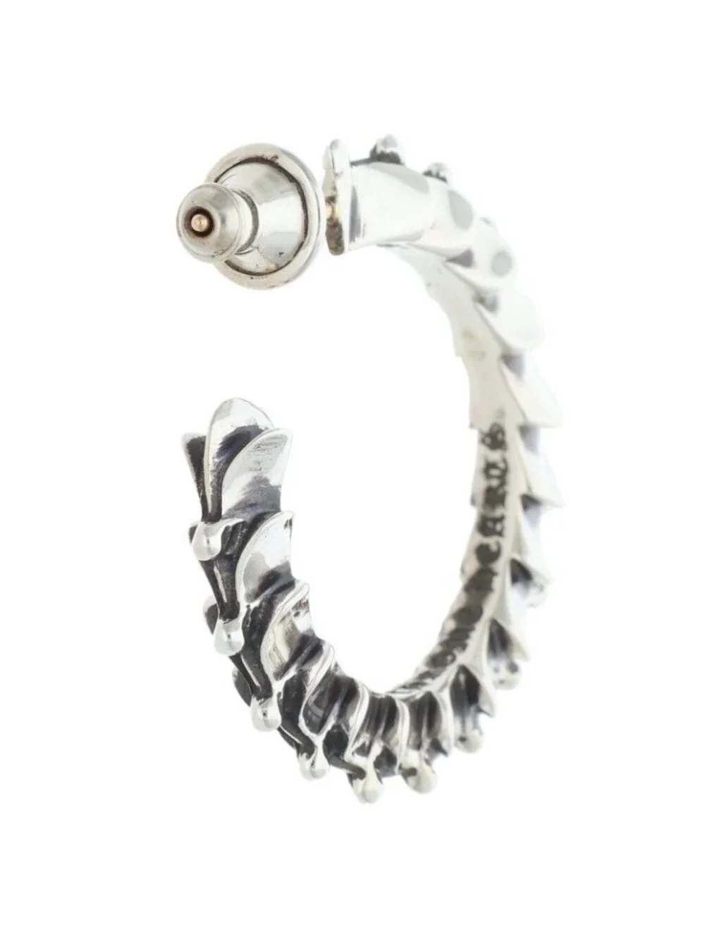 Chrome Hearts Hoop Crsstal Crosstail Silver Earrings