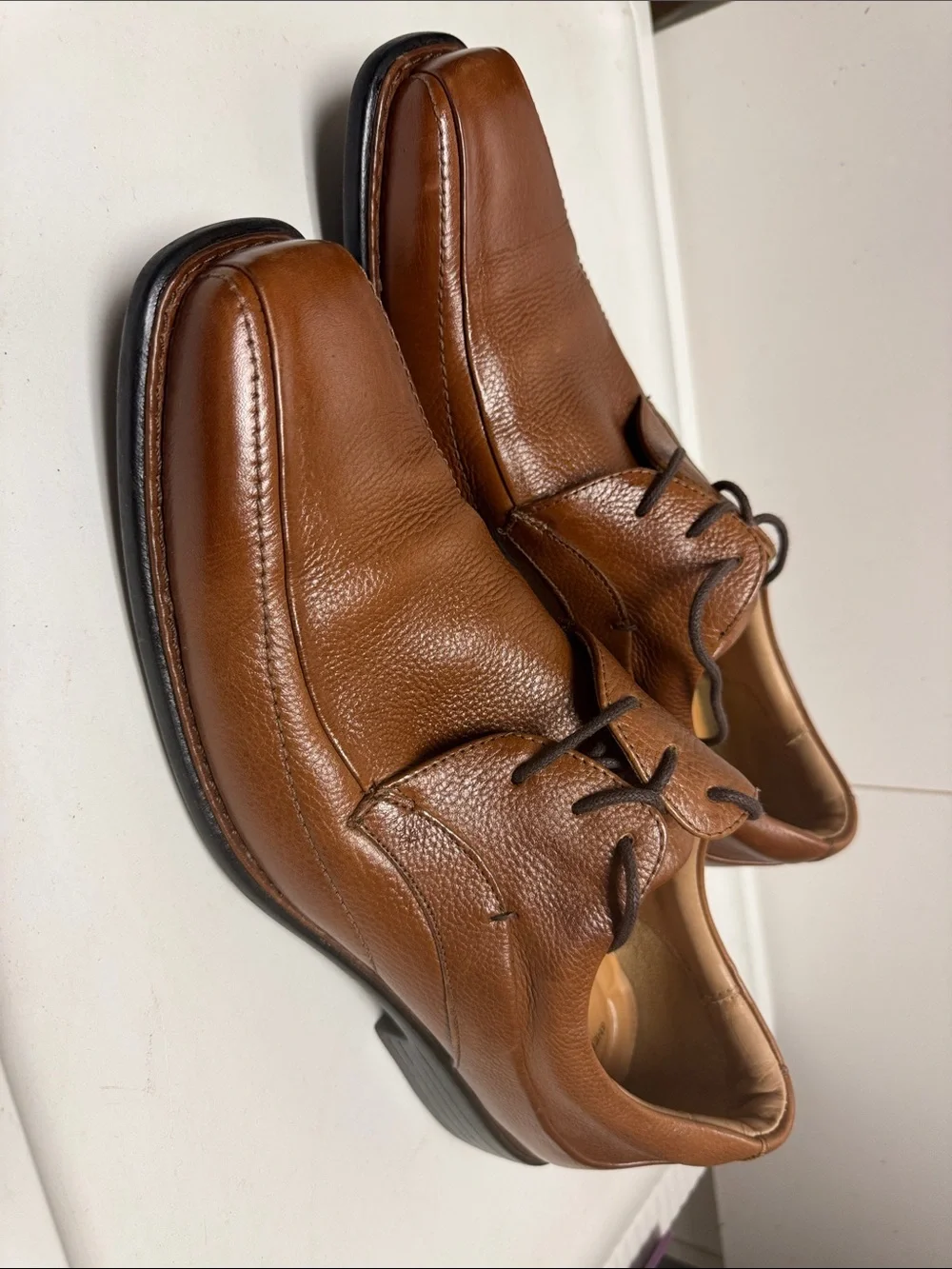 Johnston & Murphy Tilden Lace-Up Tan/Brown Leather Derby Dress Shoes