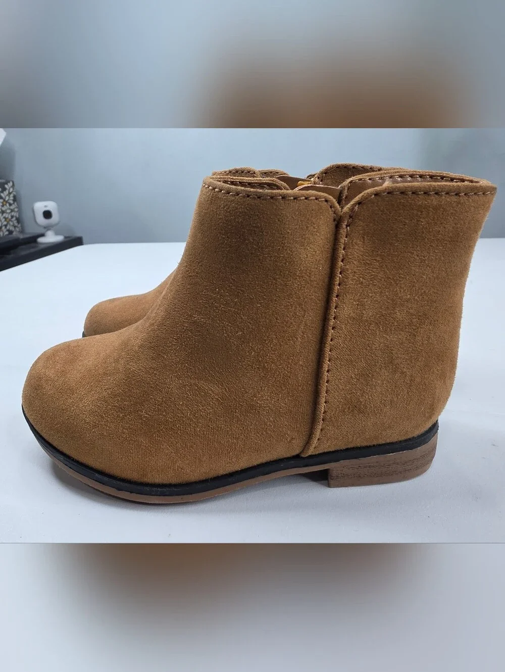 NWT Cat & Jack Tan Girls Suede Size 6 Ankle Boots 4011-