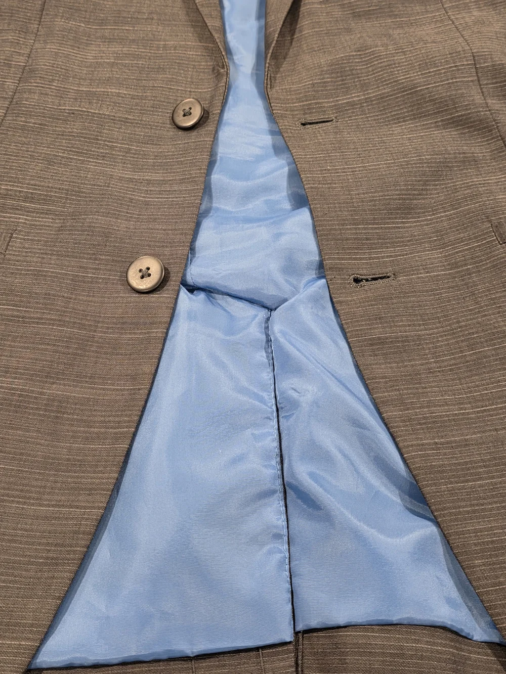 (S) 40R Men's Alfani Casual Blazer Slim Fit Gray Brown 100% Cotton Sport Coat