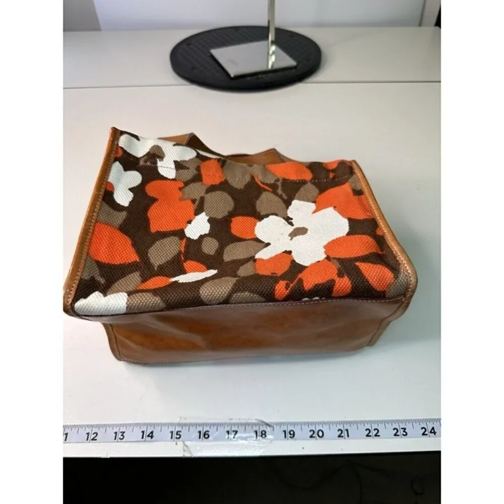 Kate Spade Floral Handbag Orange/Brown/Beige