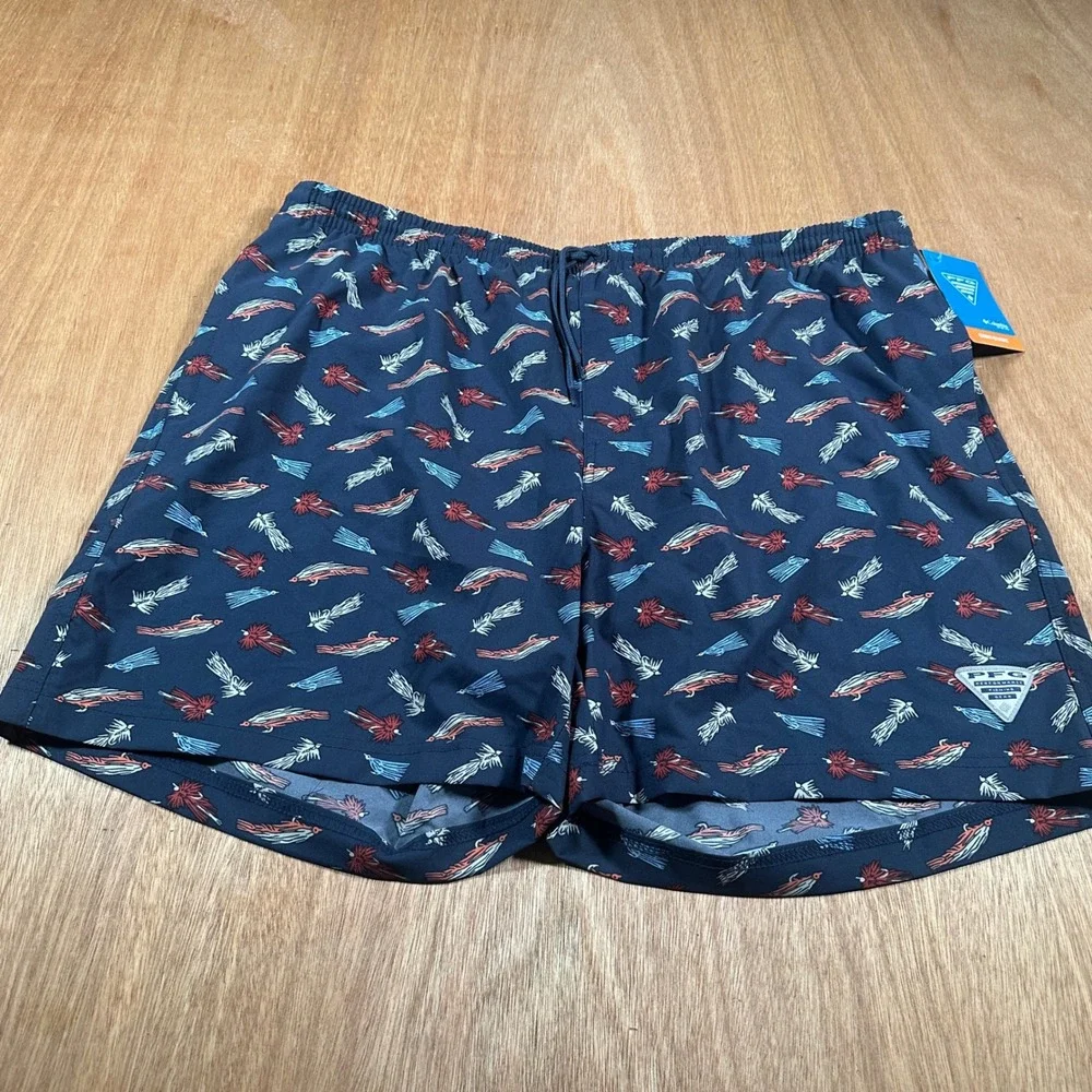 Columbia PFG Rambler Printed Water Shorts Mens XL 6 Omni Shade NWT Fishing