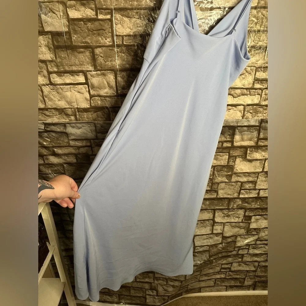 Y2K Abercrombie & Fitch Spaghetti Strap Full Length Periwinkle Dress Size Large