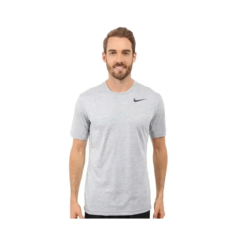 Nike Youth Large Dri-Fit Gray Short Sleeve Training‎ Crewneck Shirt