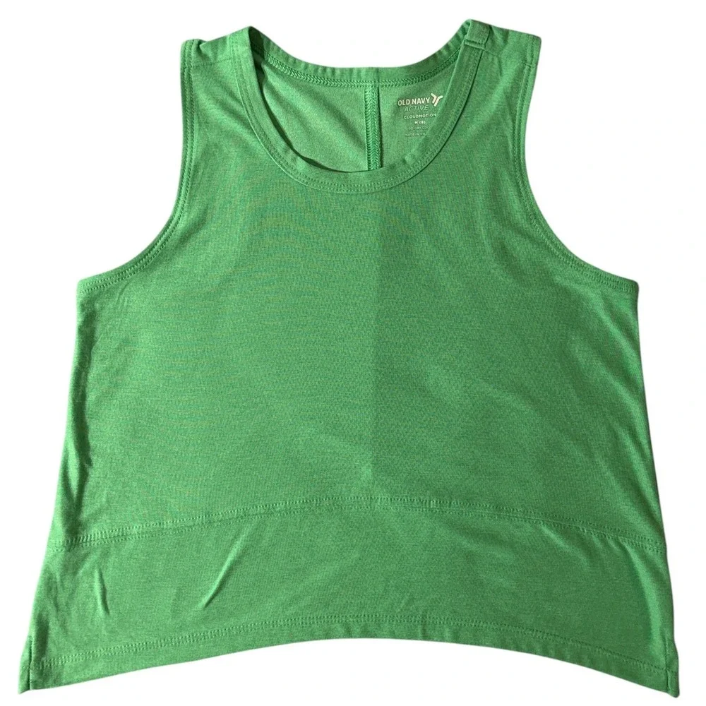 Old Navy Green Tank Top Active CloudMotion Green Racerback Performance Size M