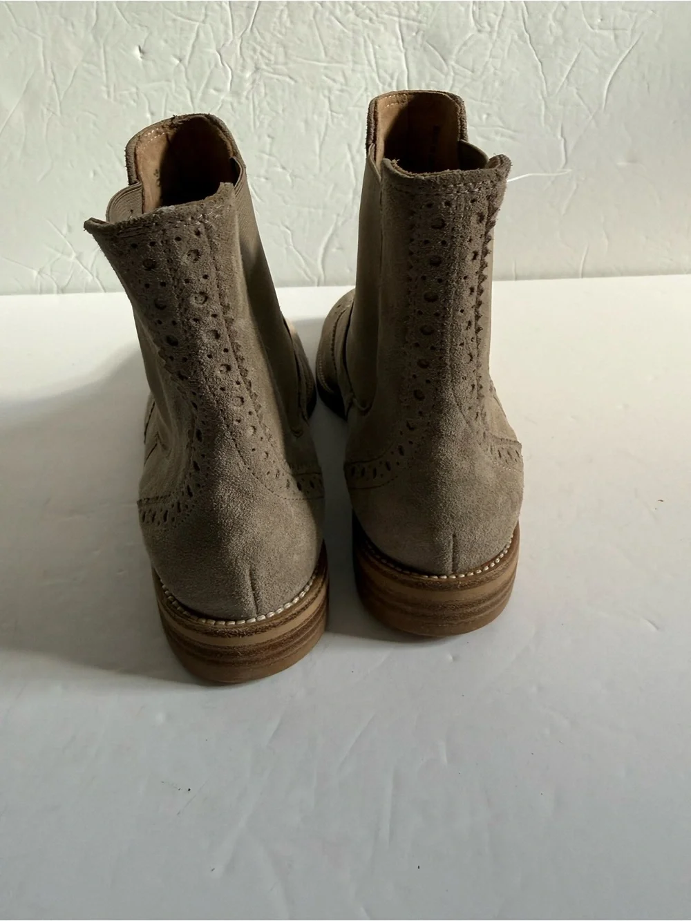 Paul Green Taupe Suede Chukka Brogue Boots Women Ankle US 6.5 l EU 37 l UK 4