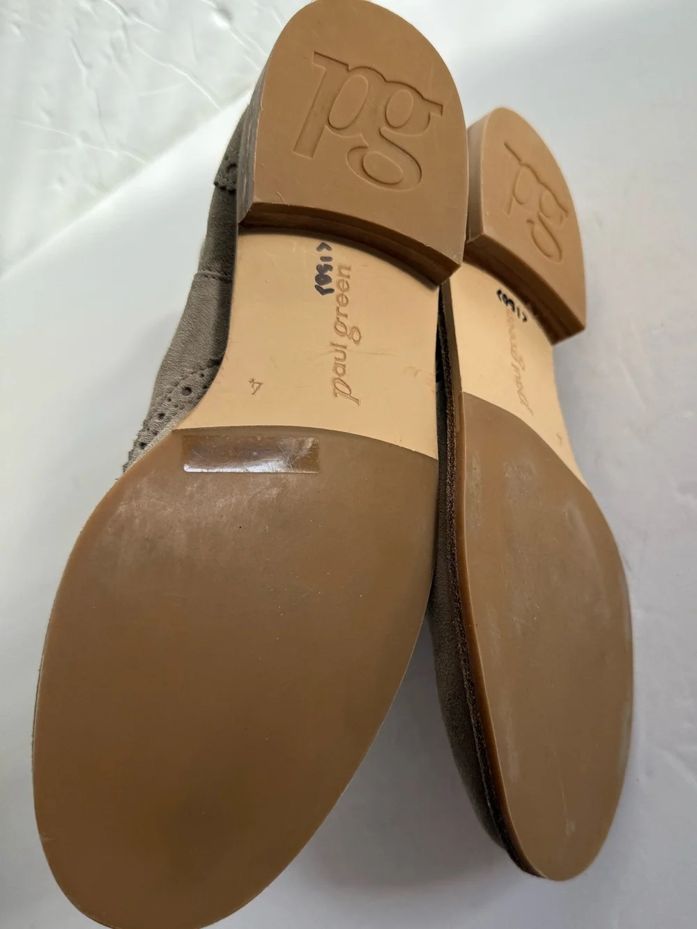 Paul Green Taupe Suede Chukka Brogue Boots Women Ankle US 6.5 l EU 37 l UK 4