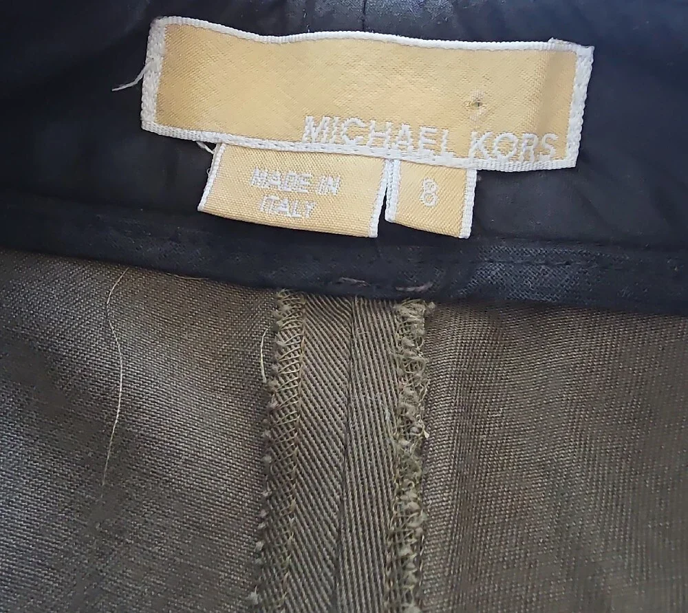 Michael Kors Olive Green Straight Leg Pants