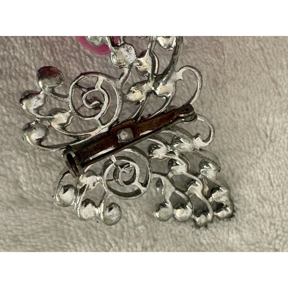 Vintage Silver-Tone Filigree BUTTERFLY Brooch/Pin