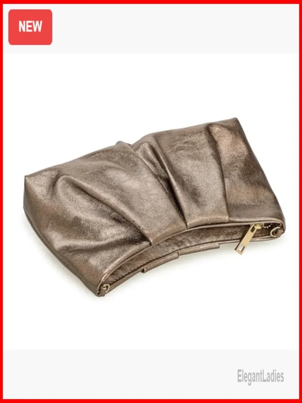 Elegant Pleated PU Clutch Purse Formal Evening Bag with Detachable Straps