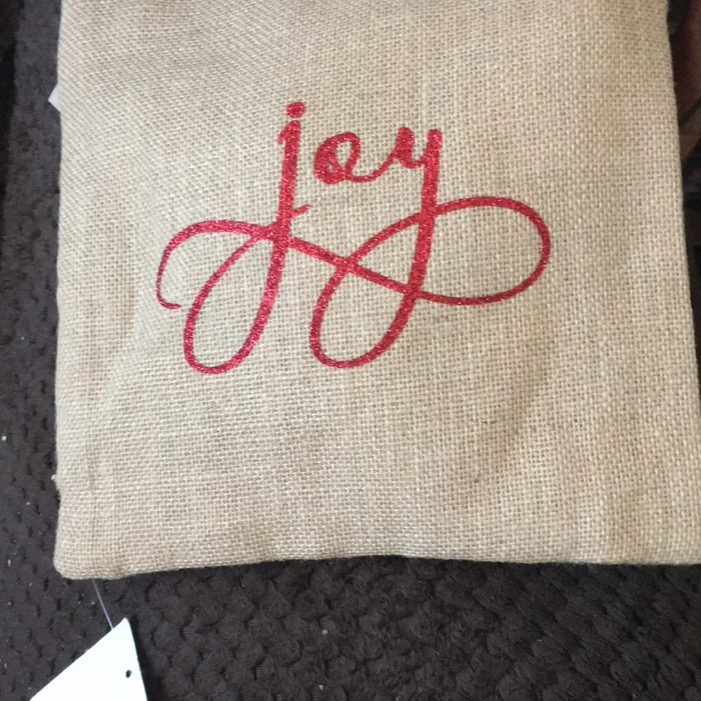 Small burlap pillow cover NWT