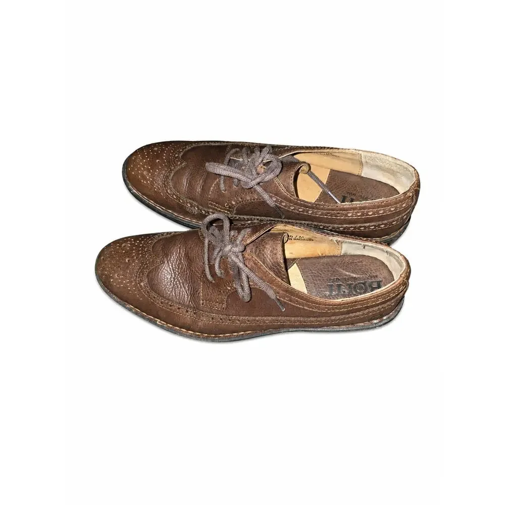 Born Men’s Size 10 Brown Leather Wingtip Brogue Oxford Shoes Lace Up