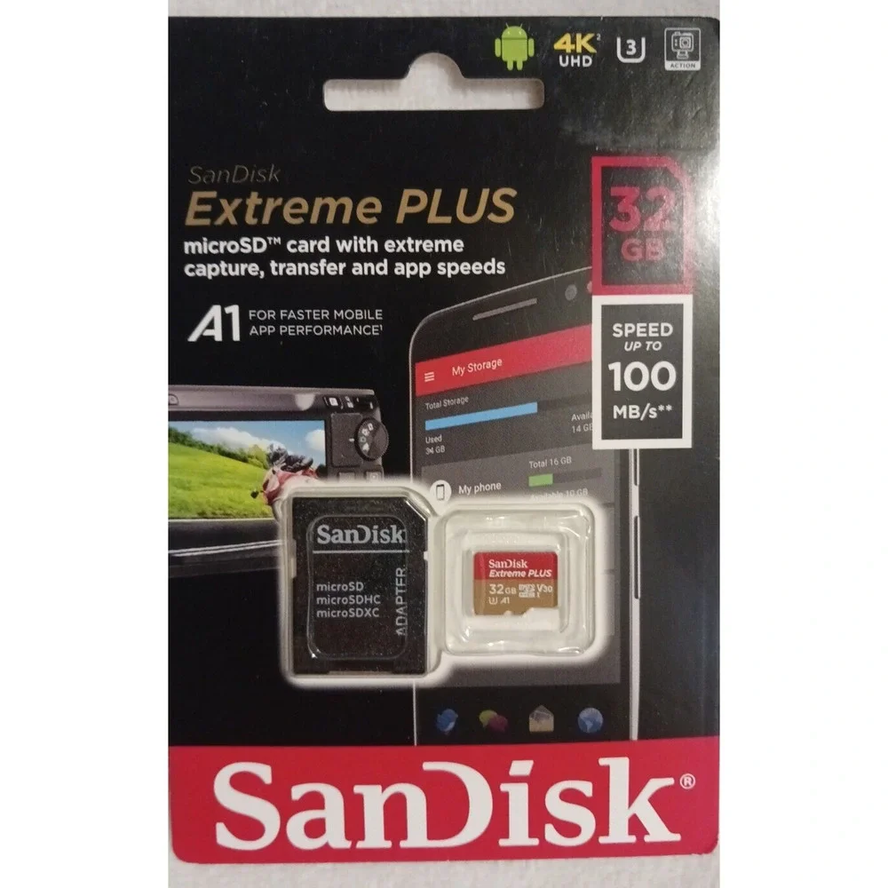 SanDisk 32GB microSD Extreme Capture‎ 100MB/s A1 4K U3 memory card w Adapter