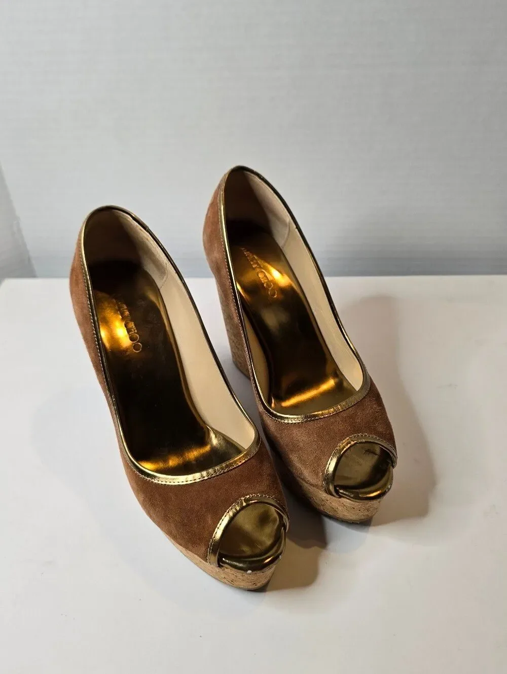 Jimmy Choo Papina Cork Wedges Size 38