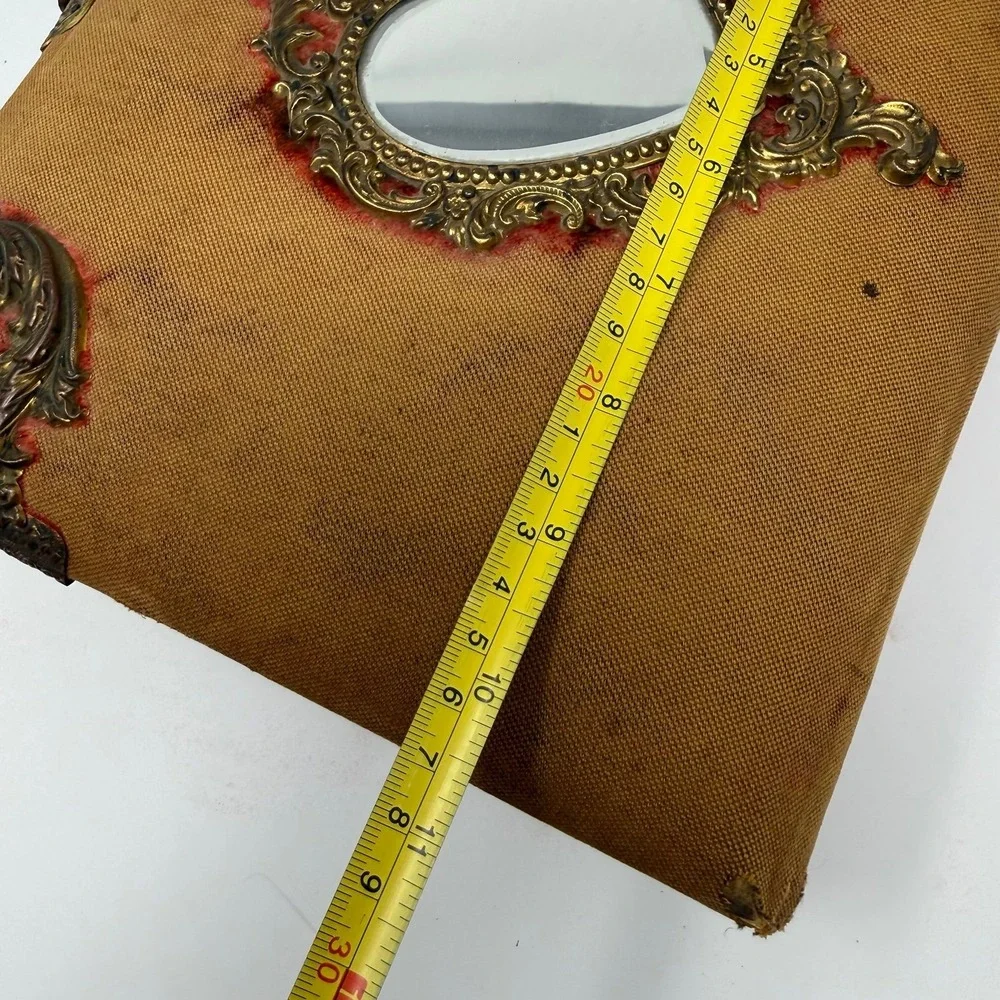 Victorian Standing Cabinet Card Photo Album Antique velvet heart mirror album
