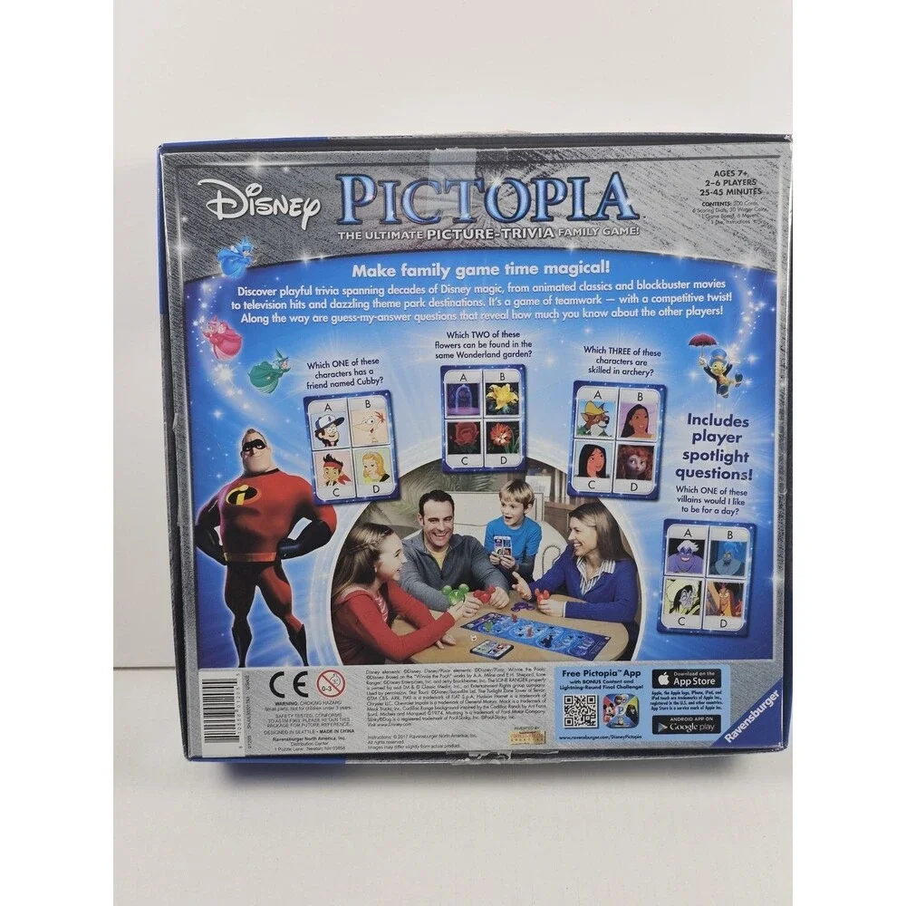 Pictopia Disney Edition Picture Trivia Board Game 1000 Questions - Complete
