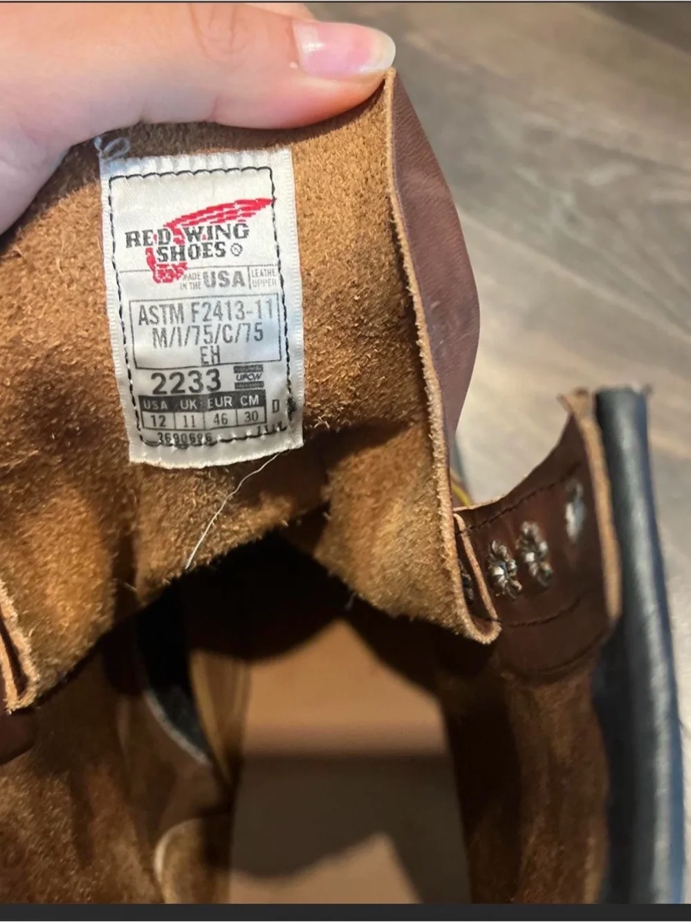 Red Wing Shoes Brown Leather Work Boots with Yellow Laces