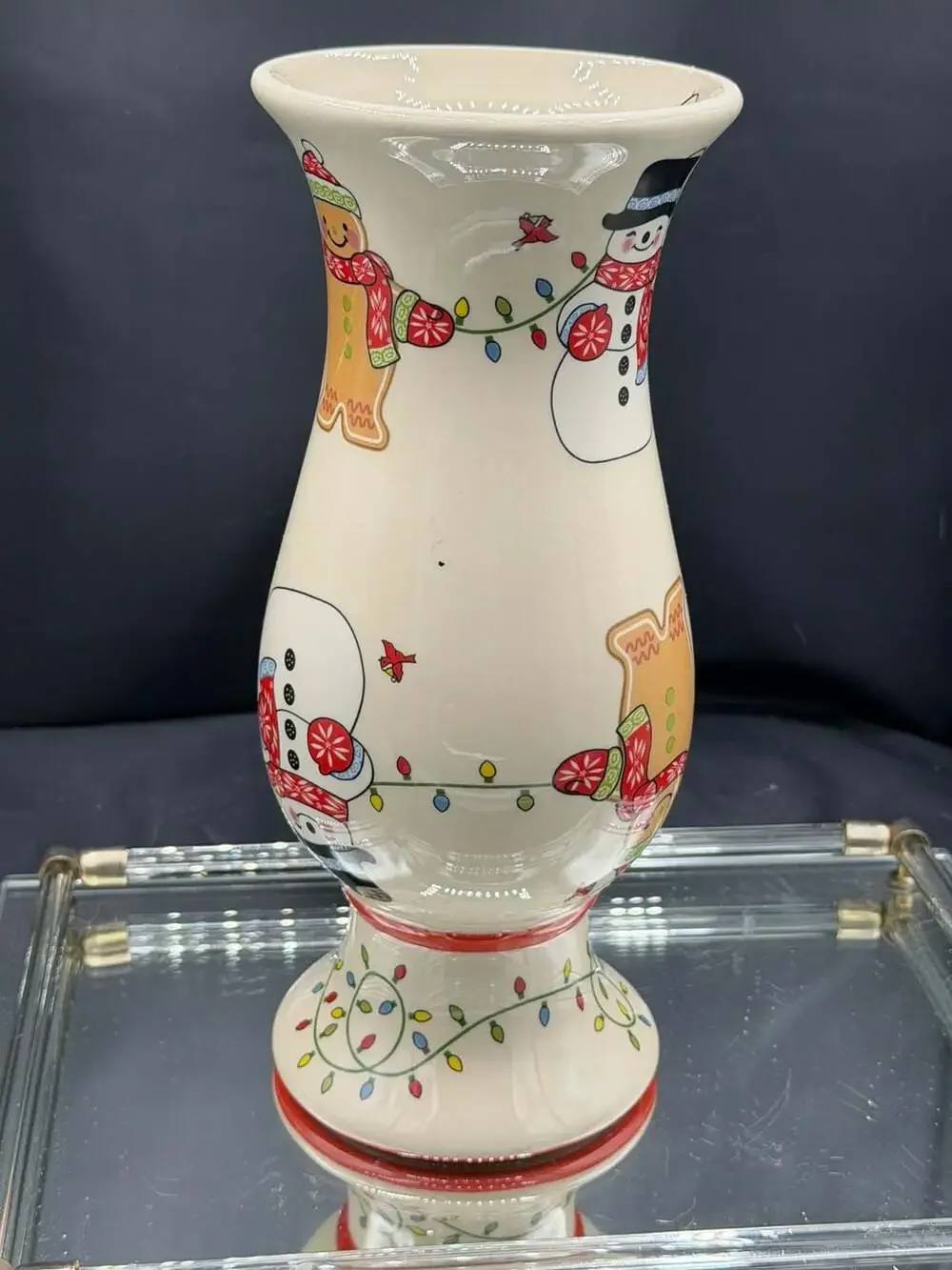 Temp-tations Christmas Ceramic 2-in-1 Convertible Vase and Candlestick Holder