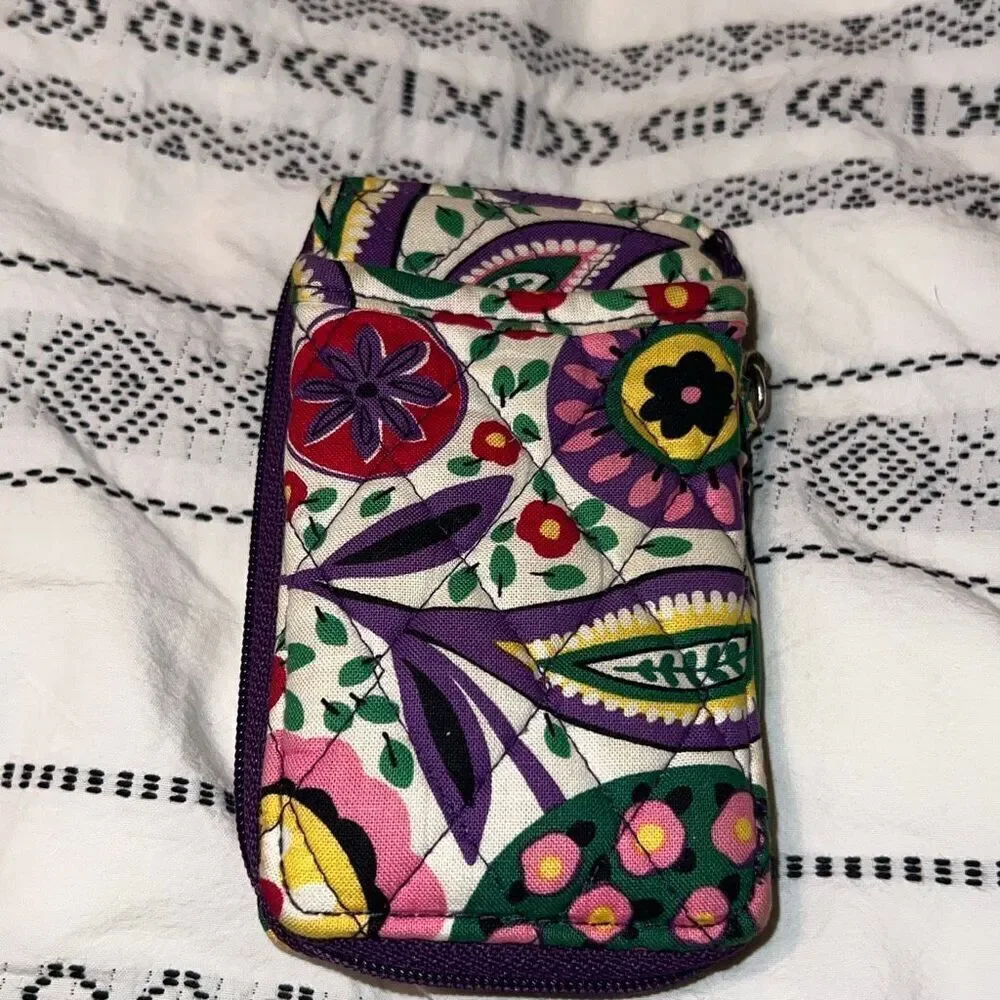 Vera Bradley Zip Around Wallet Wristlet – Floral Quilted Print