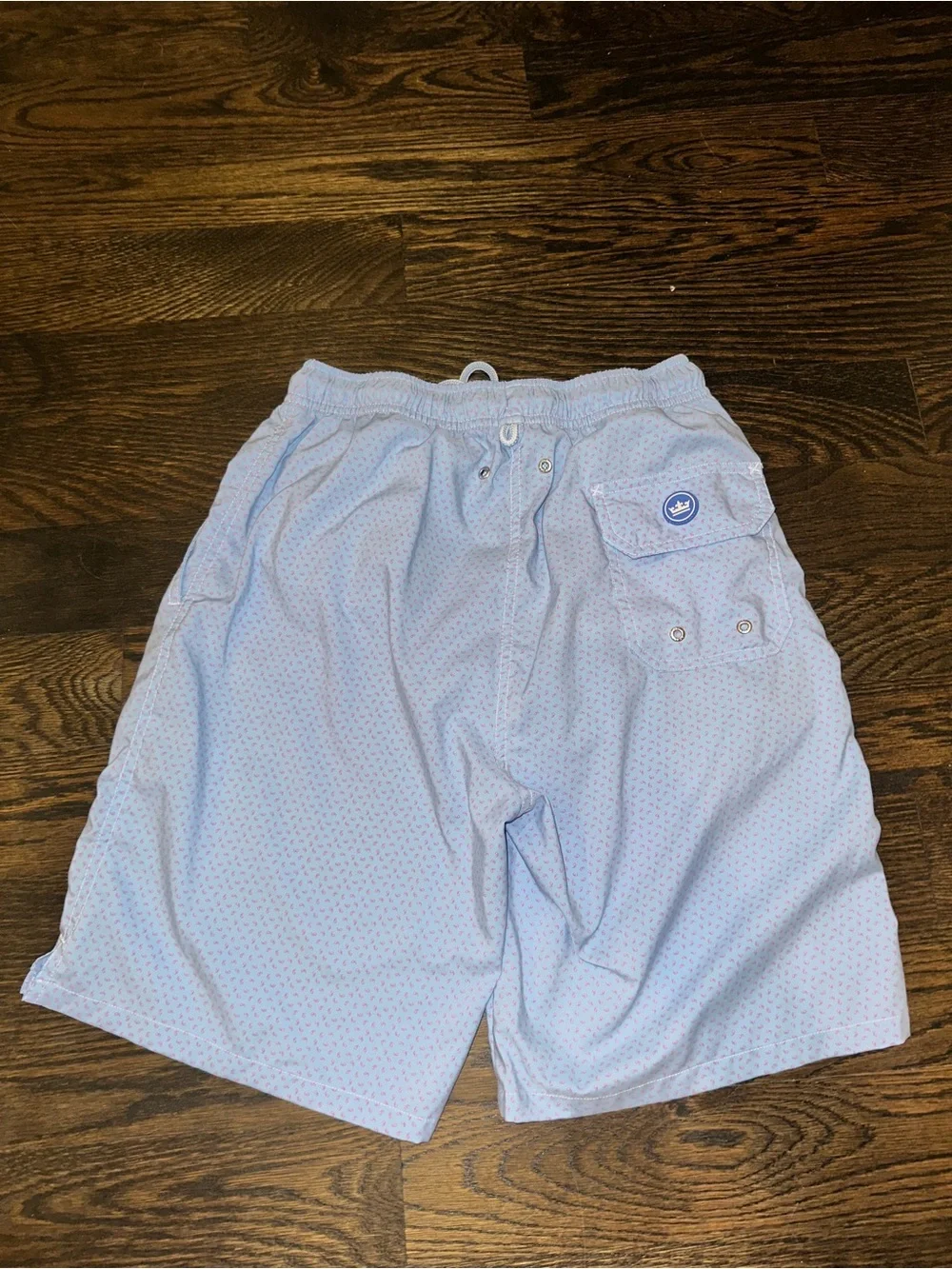 Peter Millar Blue and Pink Paisley Seaside Collection Swim Trunks Small Men's