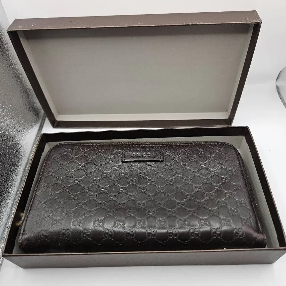 Gucci Micro Guccissima Brown Leather Wallet