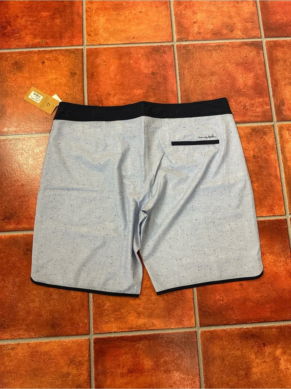 Travis Mathew Light Blue Boardshorts with Navy Trim