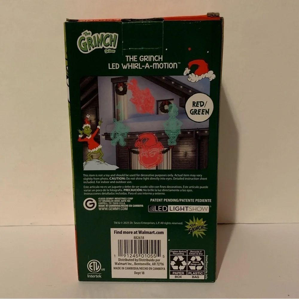 NIB. DR. SEUSS The Grinch Holiday Light Projector
