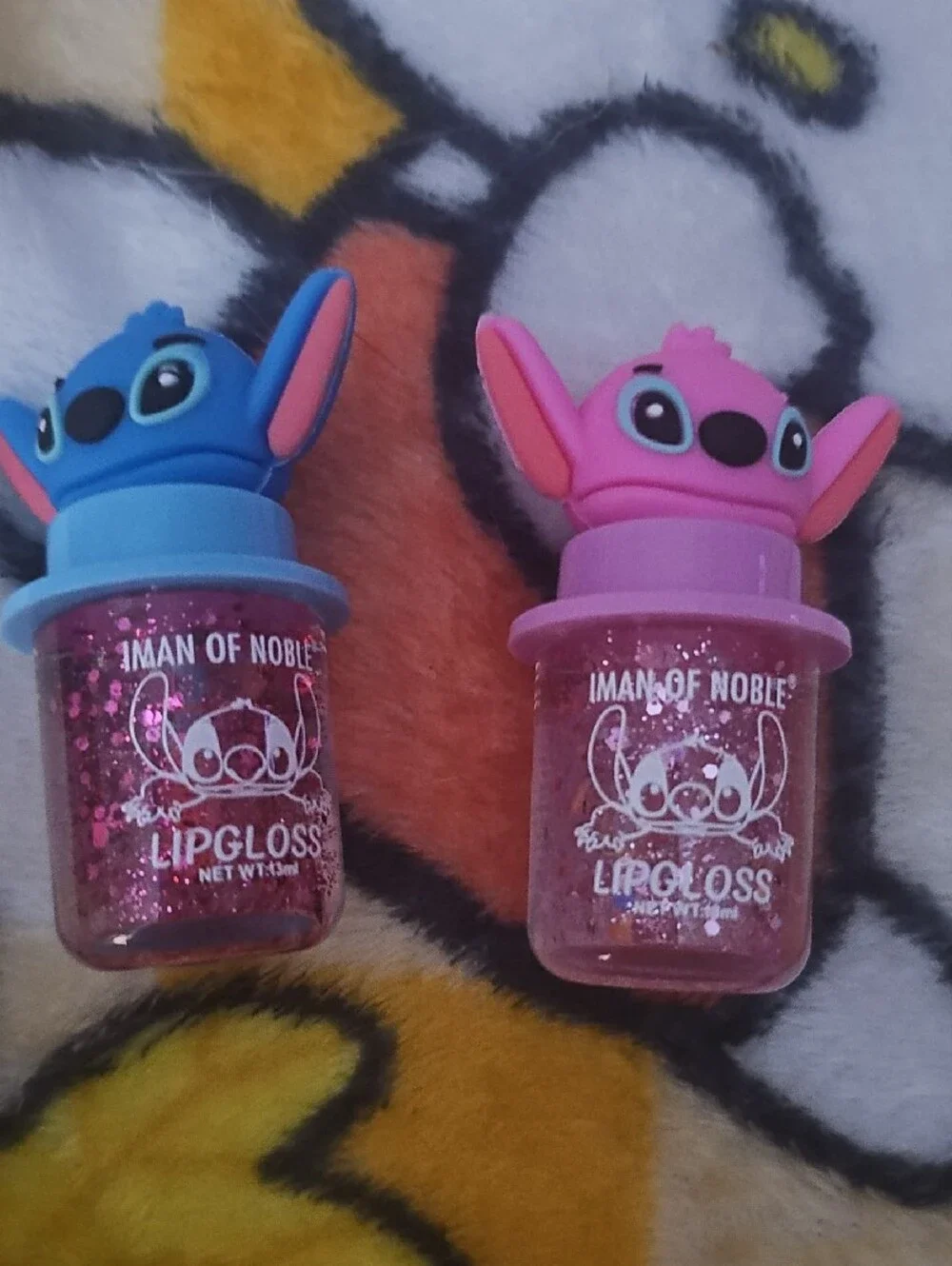 Pink  Stitch Inspired  Lip Gloss with Cute Character Cap by
