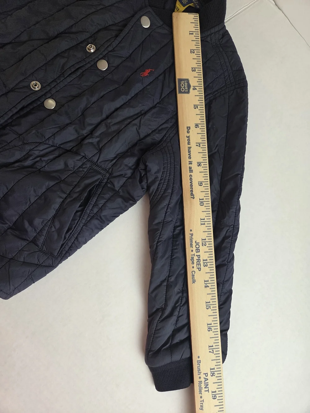 Polo by Ralph Lauren Navy Quilted Snap Jacket with Red Pony