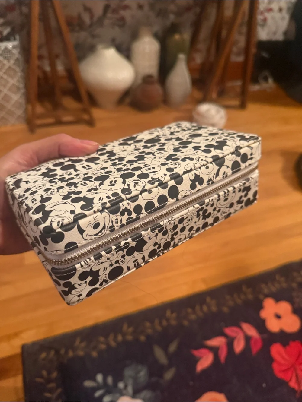 Baublebar Mickey Mouse Black & White Zip Jewelry Case