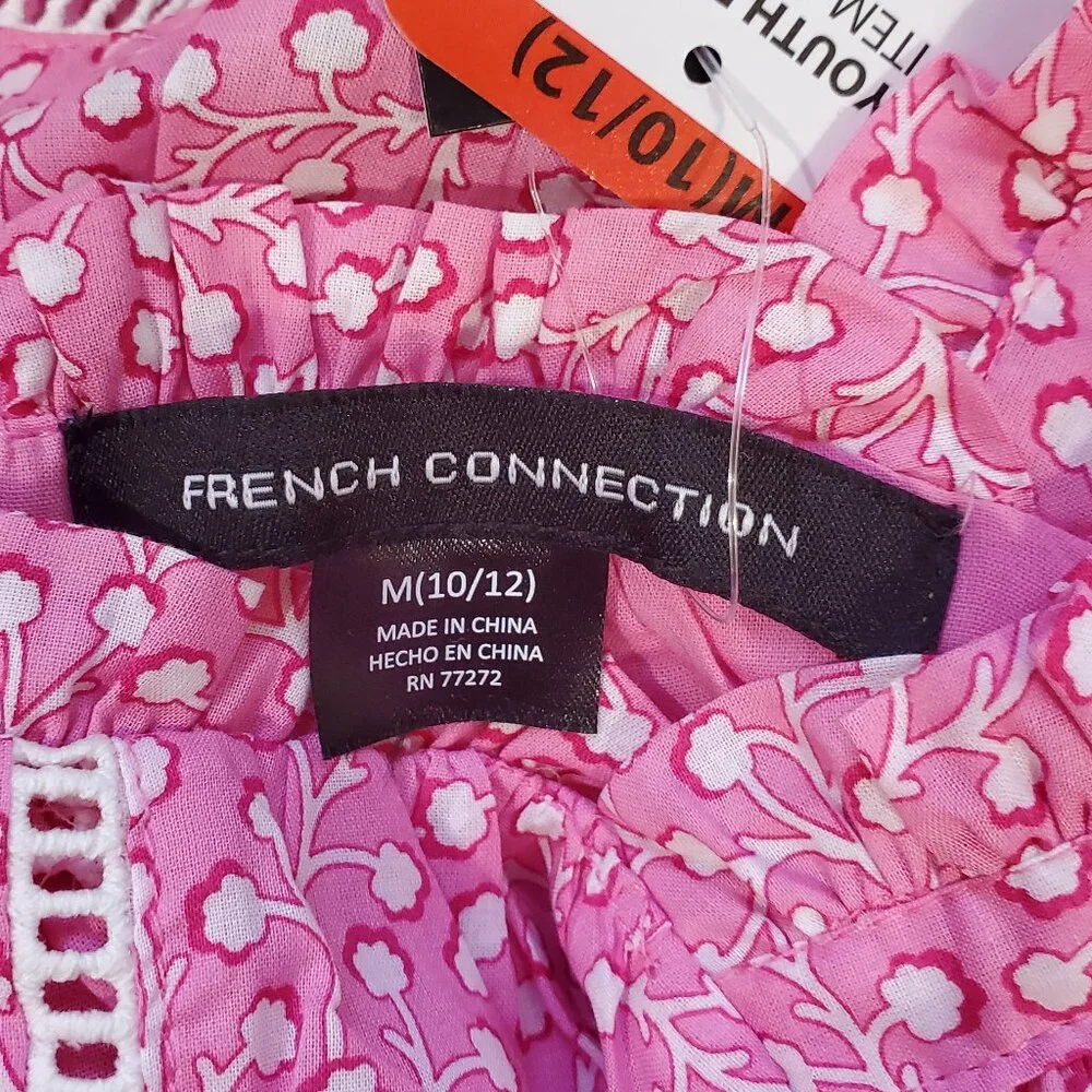 French Connection Girl's Pink Ruffle Summer Dress M