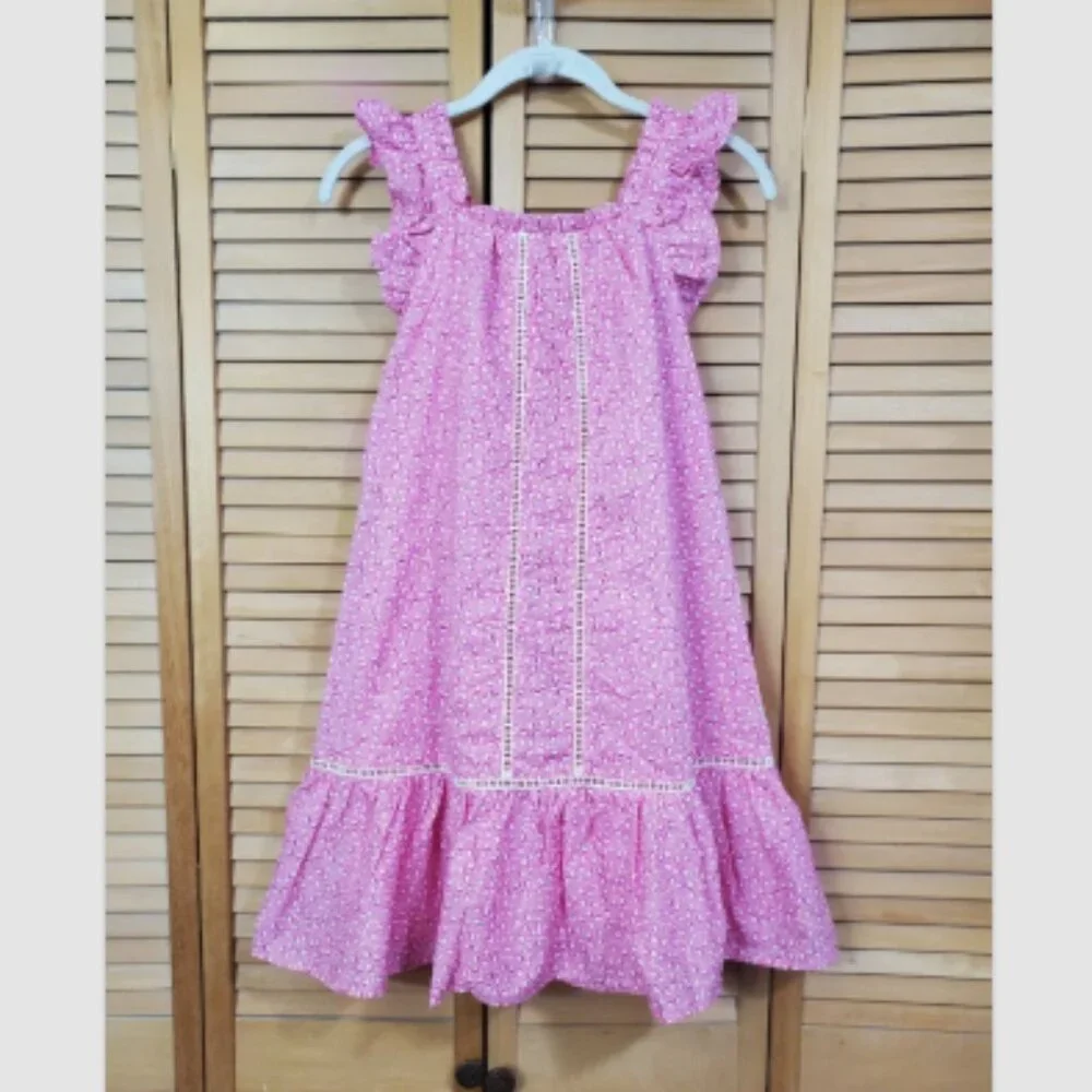 French Connection Girl's Pink Ruffle Summer Dress M