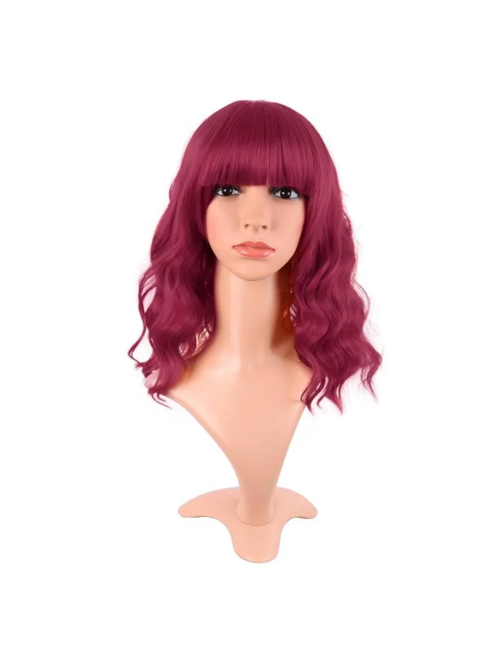 Women's Blood Red 14 Inch Fresh Bright Synthetic Ordinary Short Wavy Curly Wigs