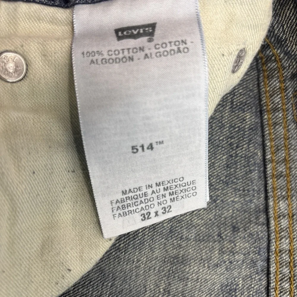 Levi's 514 Denim Jeans Men's 32x31‎ Blue Dark Wash Straight Leg Stretch Pockets