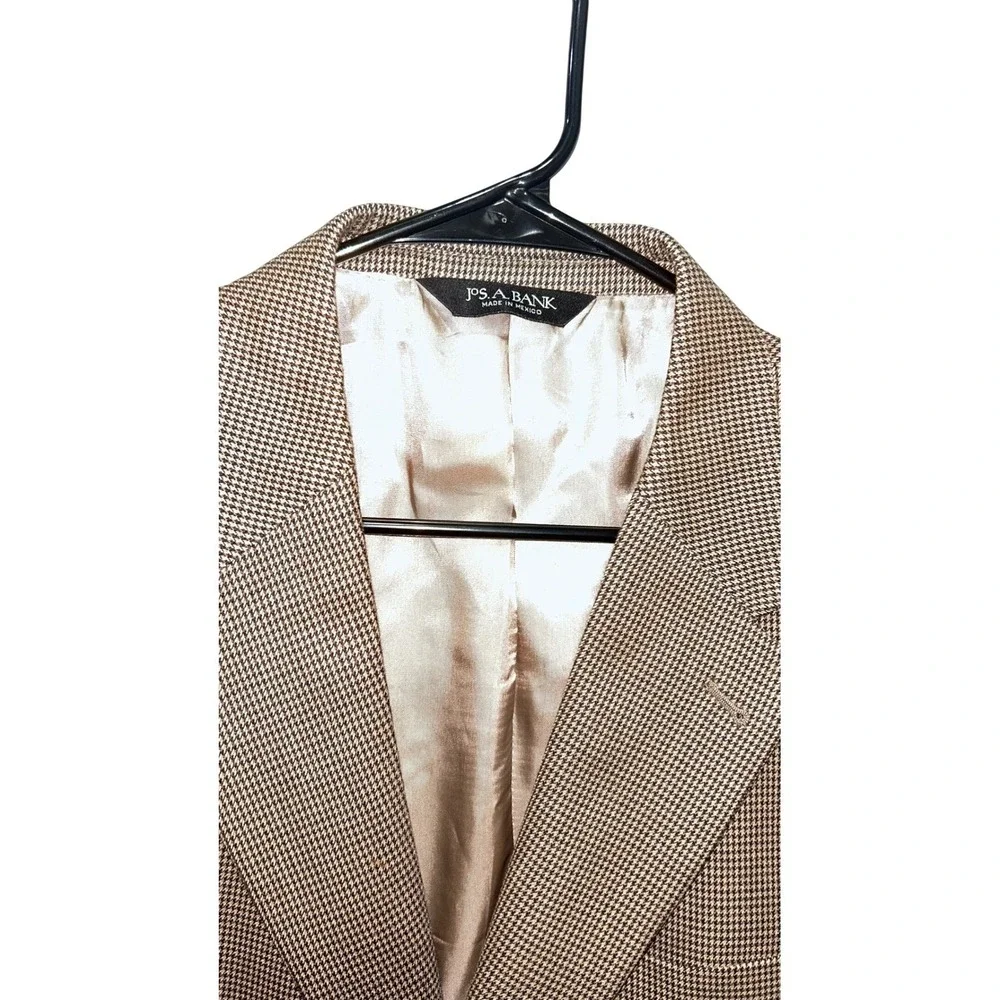 Jos. A. Bank Signature Collection Mens 42SH‎ Brown Houndstooth Wool Blazer Coat