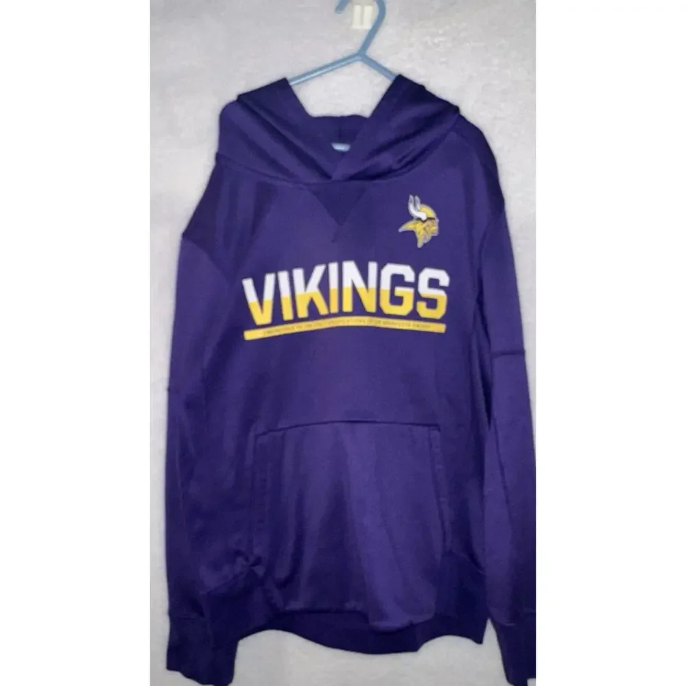 Nike Minnesota Vikings Hoodie Youth Medium NFL Pullover Purple Sweatshirt‎