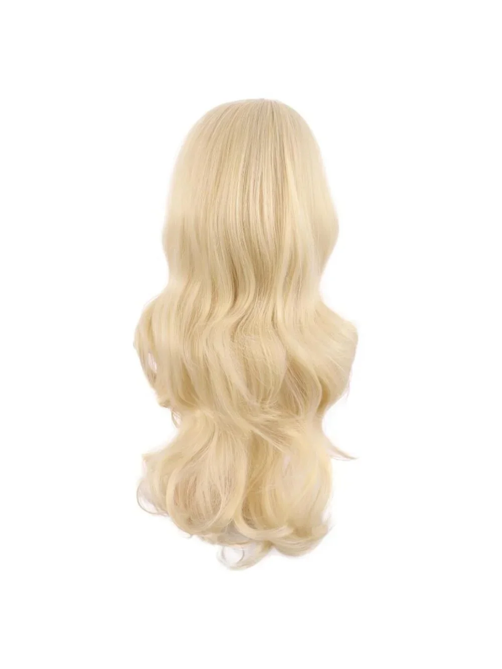 Women's Mixed Blonde 24 Inch Synthetic Modern Long Wavy Side Bangs Wigs