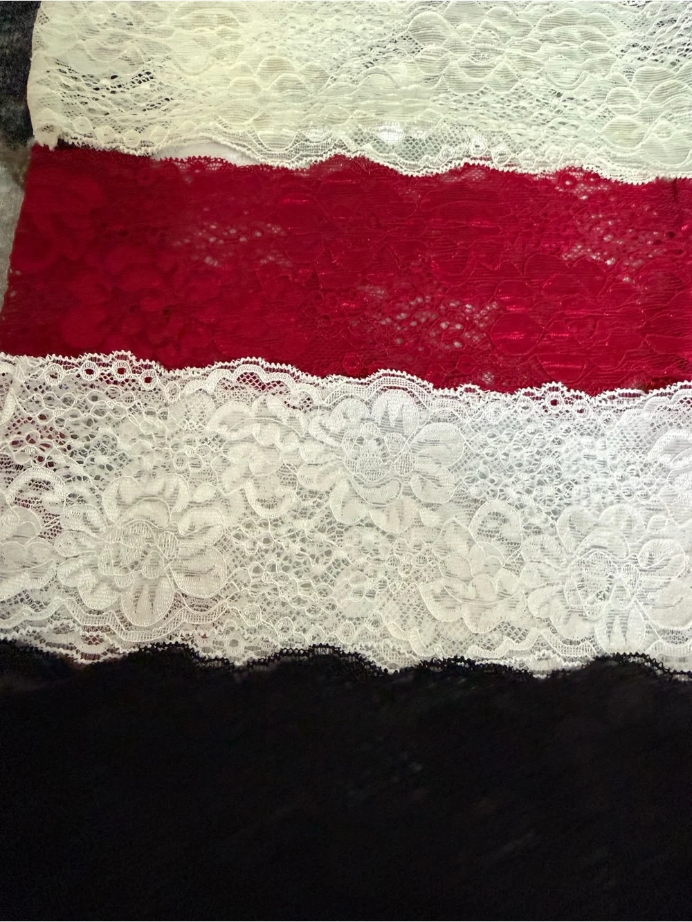 Lace Bandeau Set - Ivory, Burgundy, White, Black