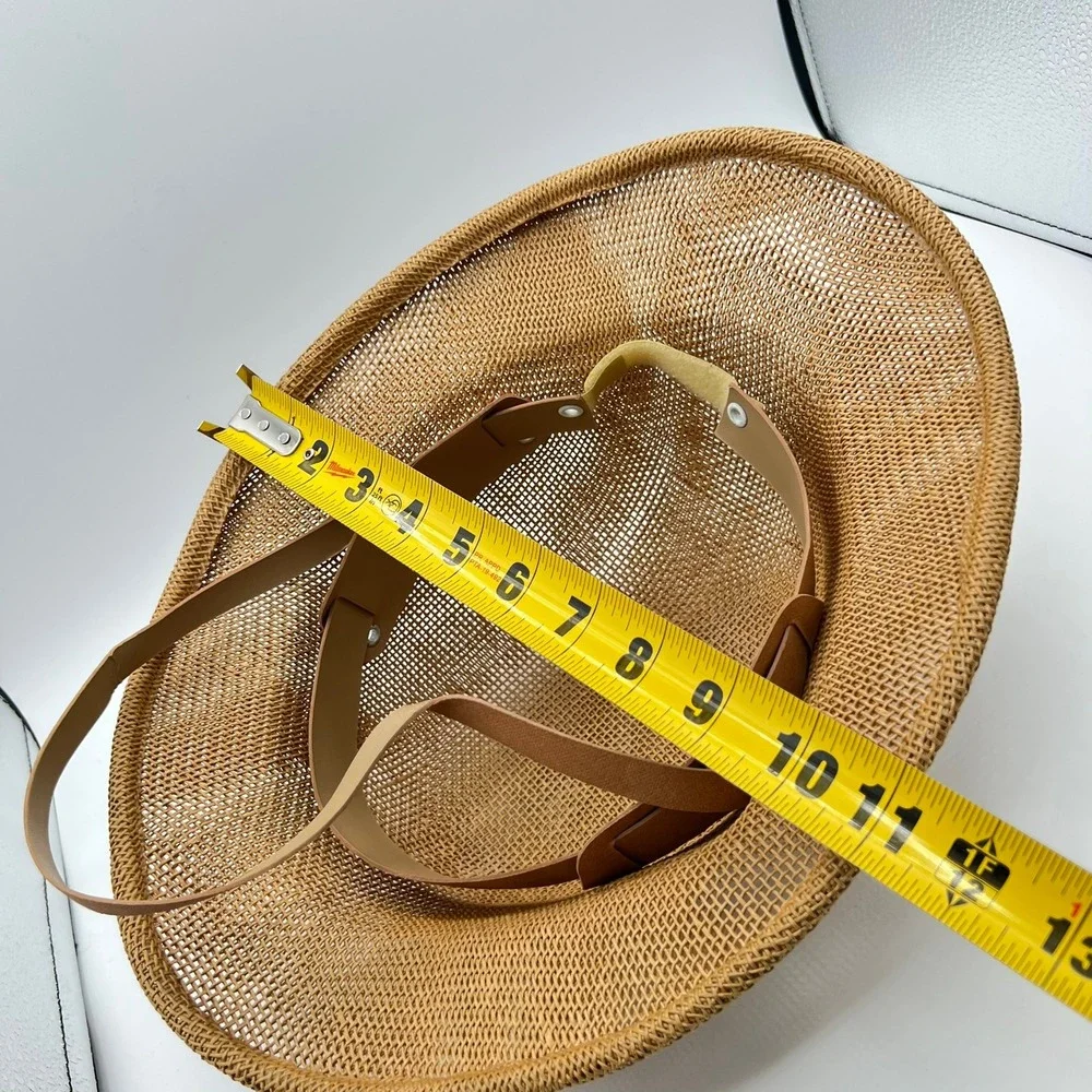 Wesco MFG Safari Pith Helmet Hat USA Made Straw‎ Weave Brown Adjustable