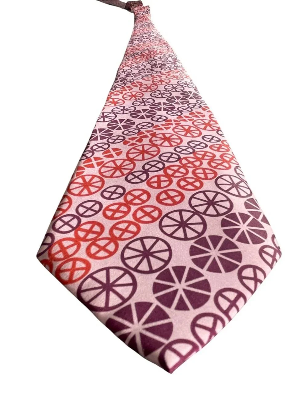 Vintage Getty Museum Red & Purple Circle Pattern Silk Tie Rudolphsky Design - Ne