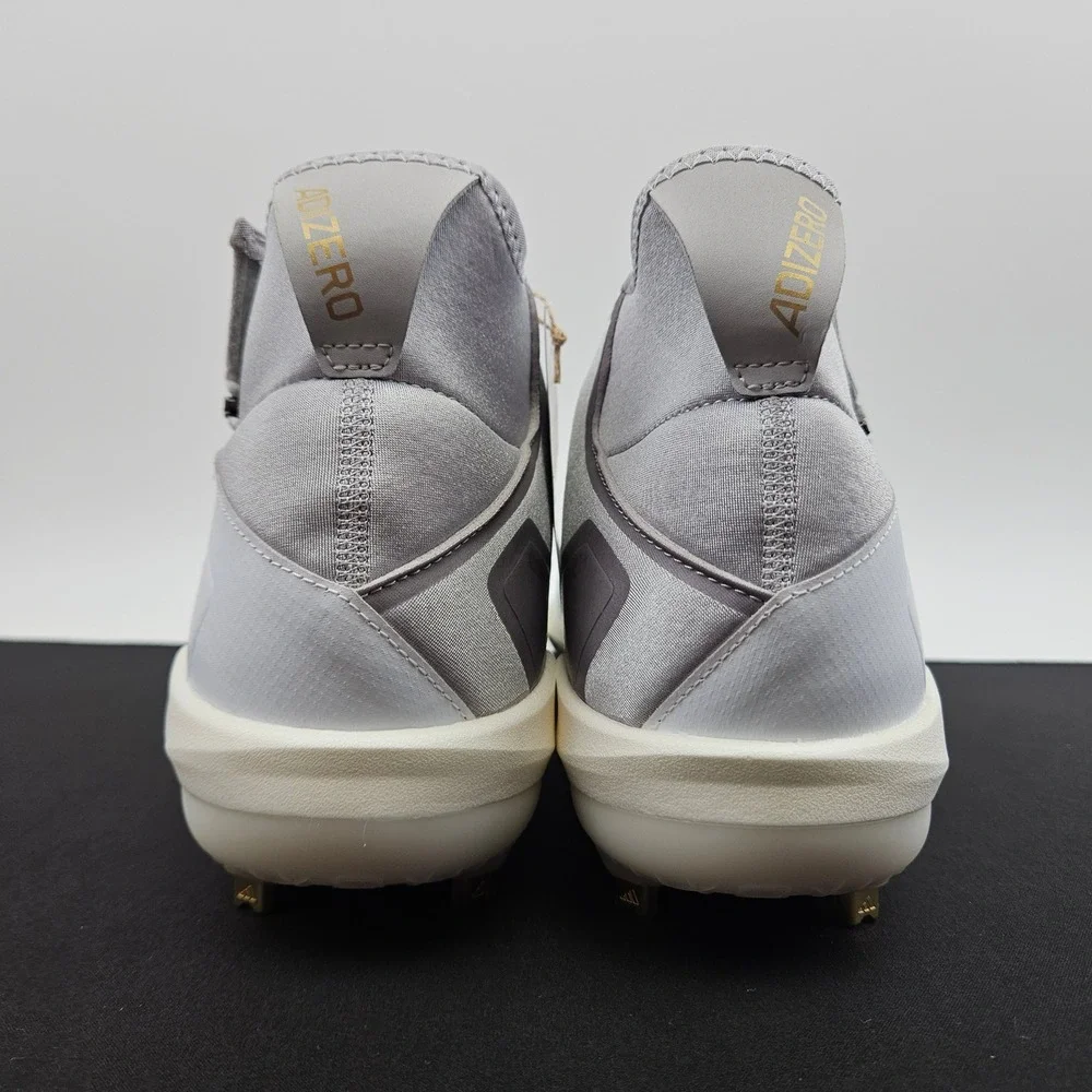 Adidas Adizero Impact+ BSB Baseball Cleats Mens Sz 12.5 White Silver Gold IF8483