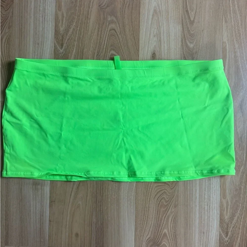 SKIMS Neon Green Swim Skirt Cover-Up
