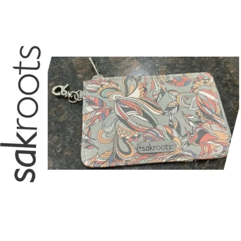 SAKROOTS KEYCHAIN MINI WALLET GRAY‎ MULTICOLORS