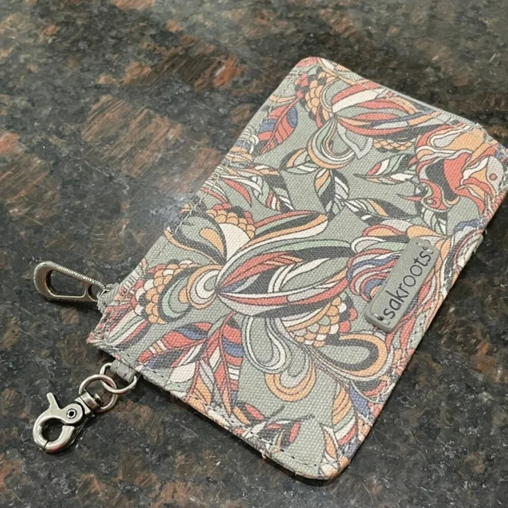 SAKROOTS KEYCHAIN MINI WALLET GRAY‎ MULTICOLORS