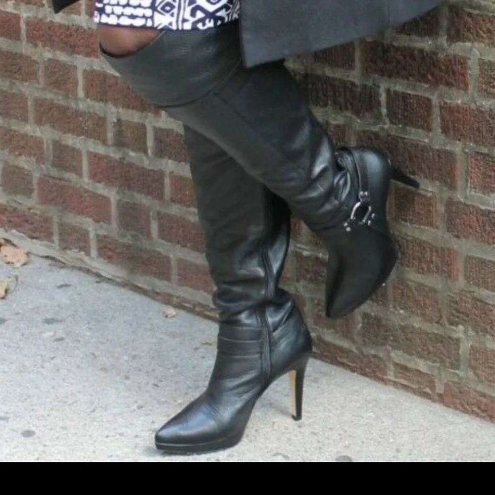 Ros Hommerson women's boots black over the knee Tease size 8.5 WW