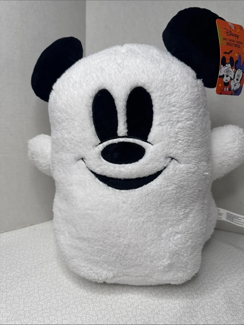 Disney Halloween Mickey Mouse Ghost Plush Pillow 15” NWT