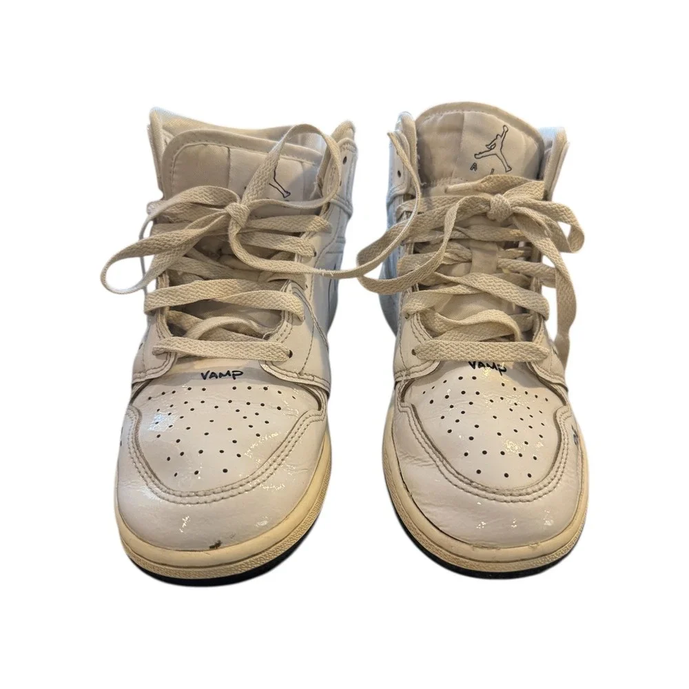 Kids Nike Air Jordan 1 Mid GS White Sneakers Size 4.5Y‎