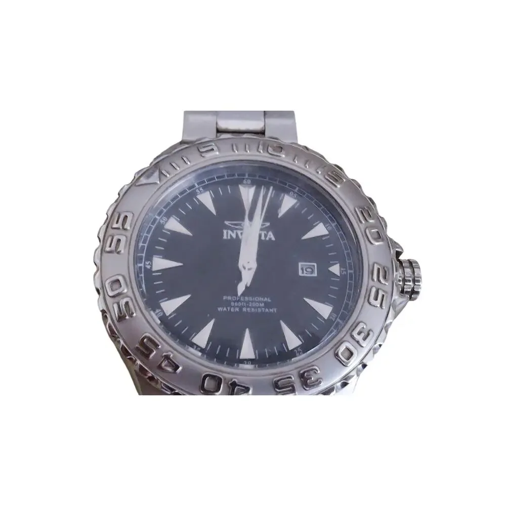 Invicta Pro Diver 12554 Mens Watch Silver Stainless Steel Carbon Fiber Dial 200M