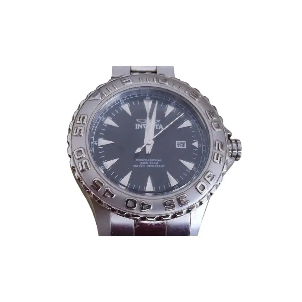 Invicta Pro Diver 12554 Mens Watch Silver Stainless Steel Carbon Fiber Dial 200M