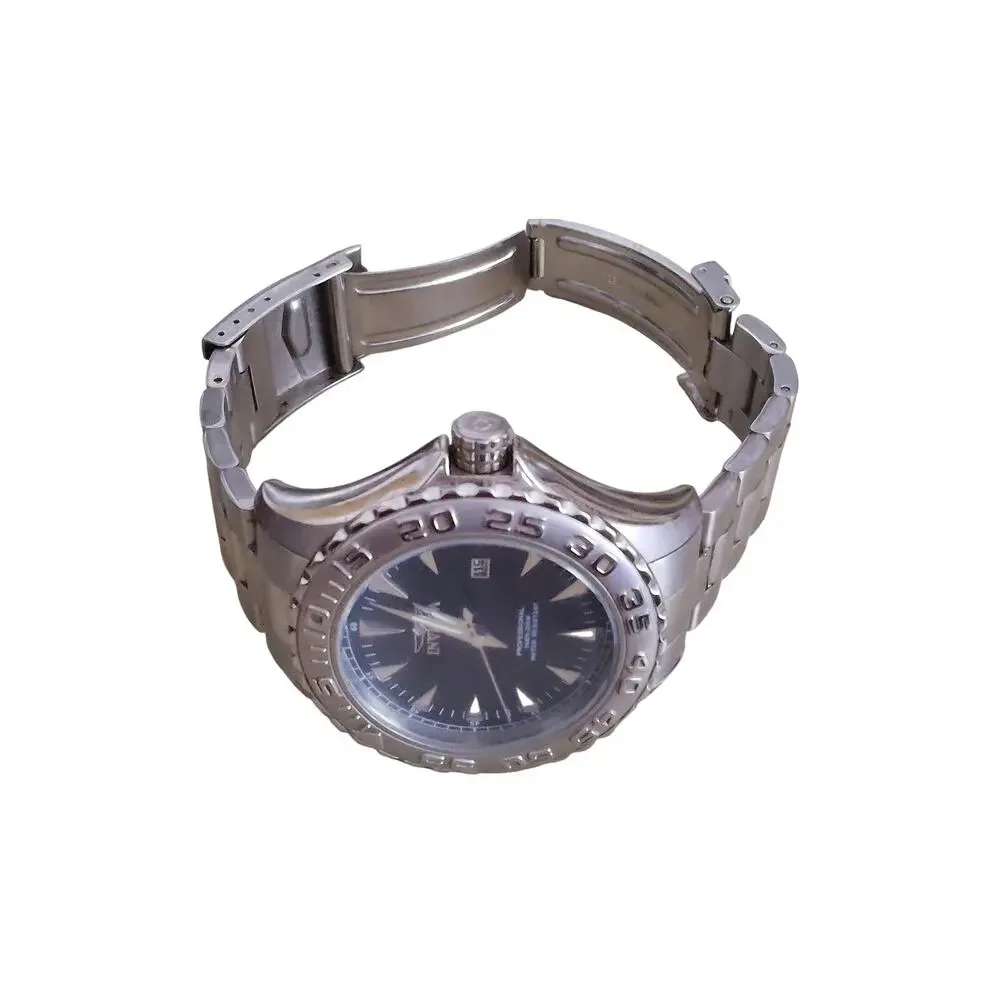 Invicta Pro Diver 12554 Mens Watch Silver Stainless Steel Carbon Fiber Dial 200M
